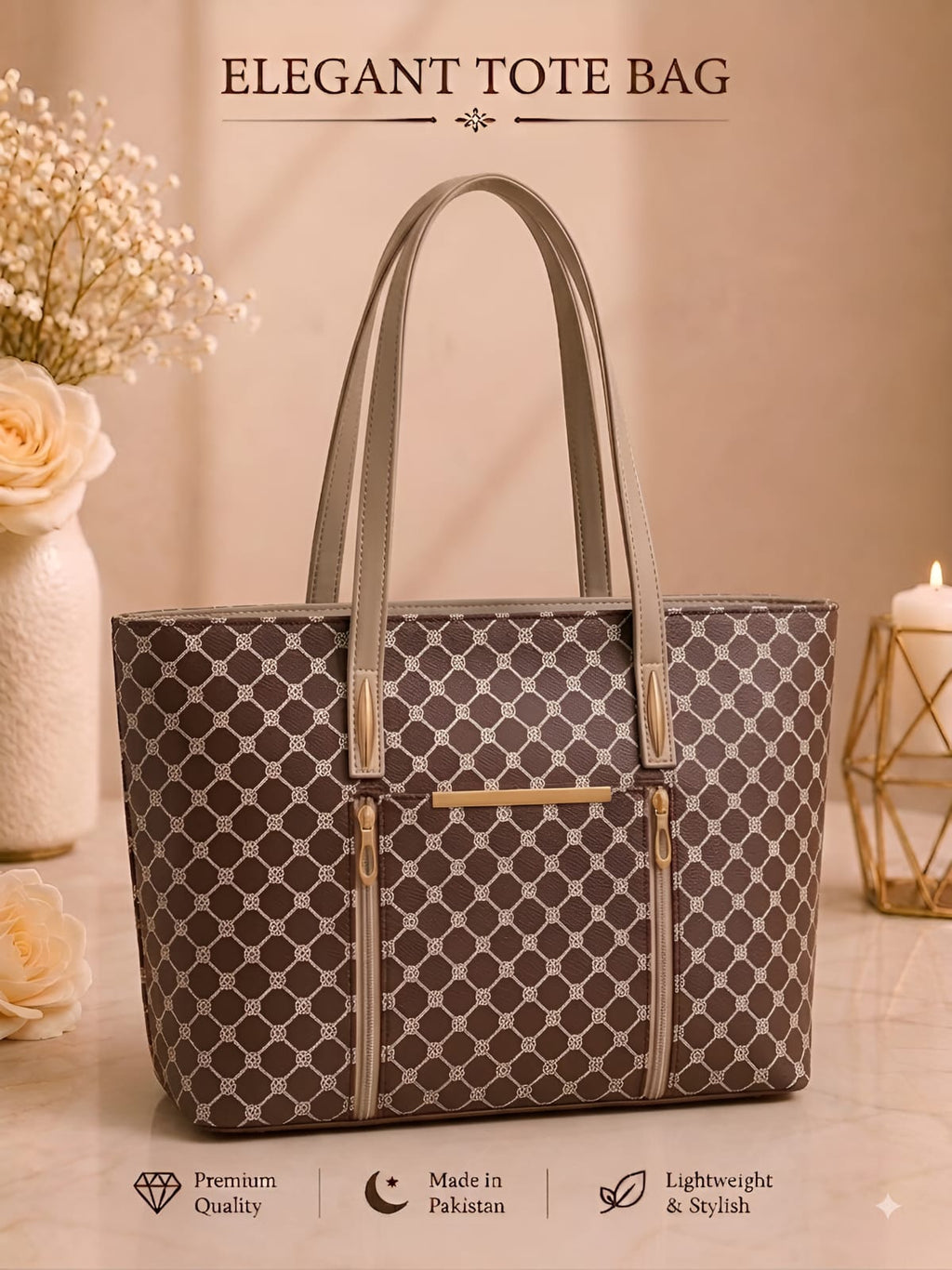 Pattern Tote Bag Stylish Durable Spacious Fashion Accessory Practical Choice For Daily Use Office College And Casual Outings | Black