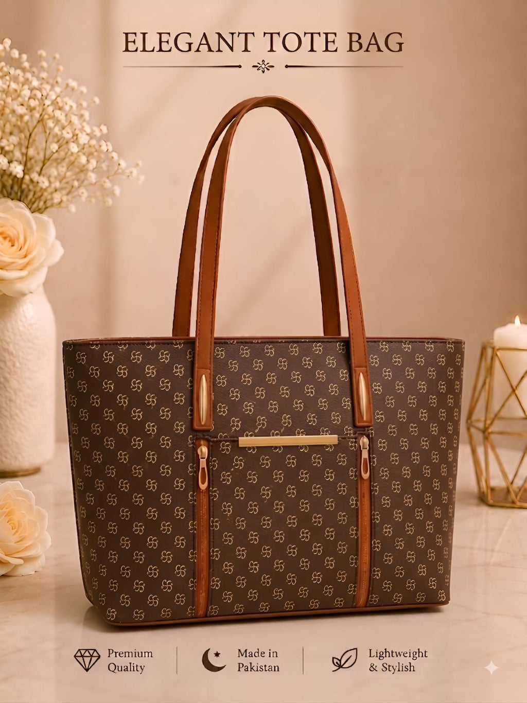 Pattern Tote Bag Stylish Durable Spacious Fashion Accessory Practical Choice For Daily Use Office College And Casual Outings | Black