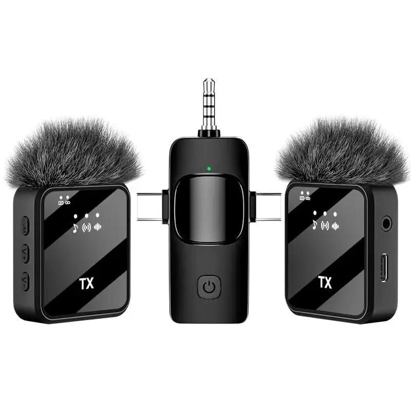 🎙️ F11 Dual Wireless Lavalier Microphone – 3-in-1 Universal Receiver