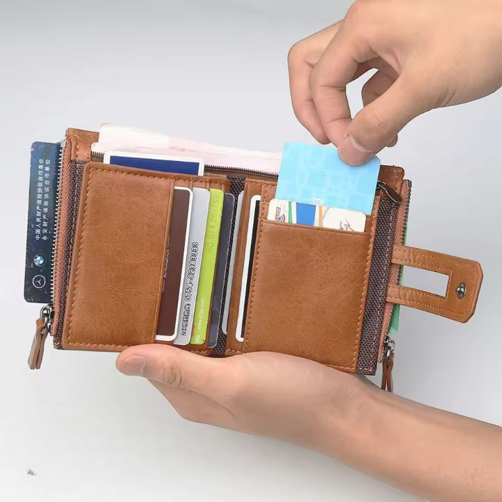 Premium Buffalo Leather Trifold Wallet for Men – RFID Blocking