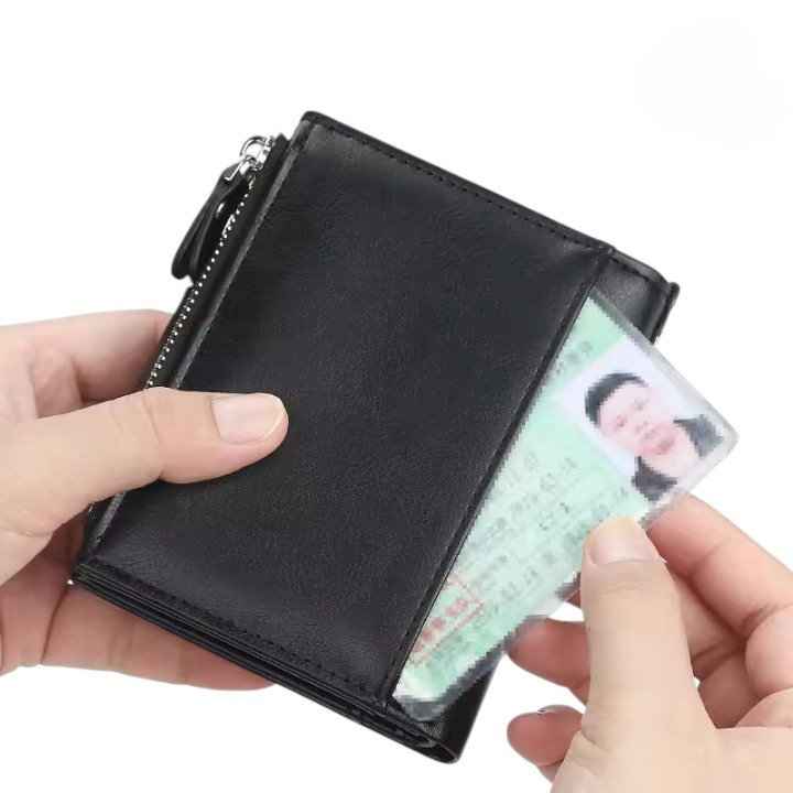 Premium Buffalo Leather Trifold Wallet for Men – RFID Blocking